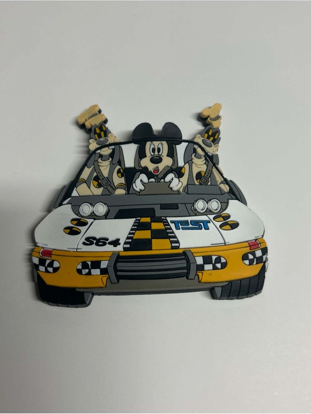Vintage Disney World Epcot Test Track Refrigerator Magnet Mickey Mouse Car